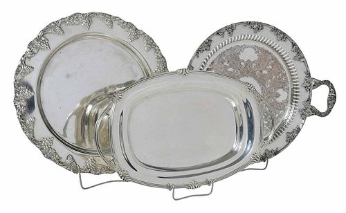 Eight Silver Plate Trays