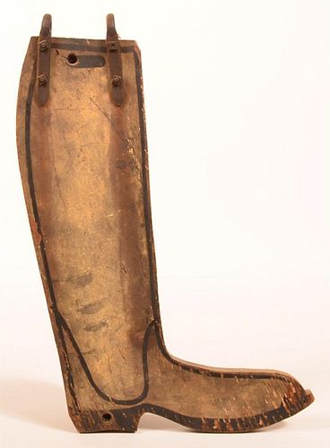Boot Form Painted Wood Trade Sign.