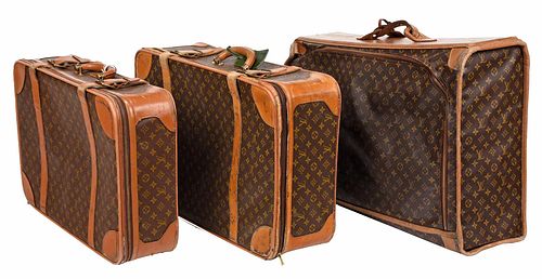 Three Vintage Louis Vuitton Suitcases