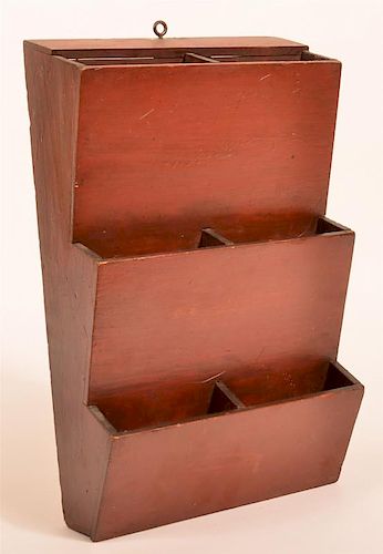19th Century Softwood Three Tier Wall Box.