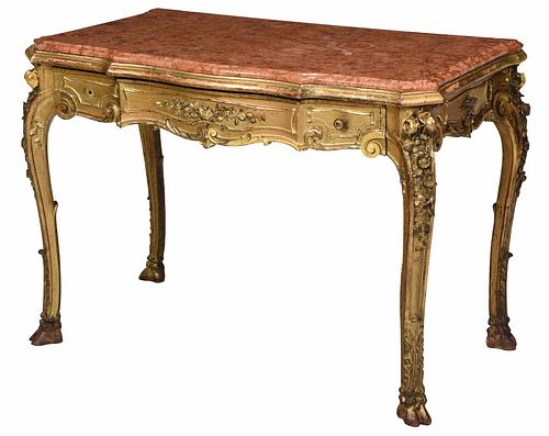 Italian Louis XV Carved Gilt Writing Desk
