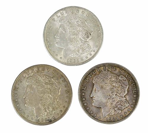 Over 300 Silver Morgan Dollars Dated 1921