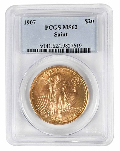 1907 St. Gaudens $20 Gold Coin 
