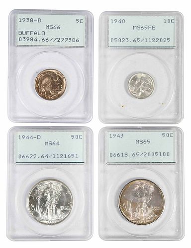 Four PCGS Rattler Graded Coins 