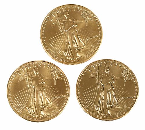 Three American Gold Eagles 