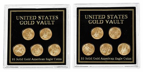 Ten Fractional American Gold Eagles 