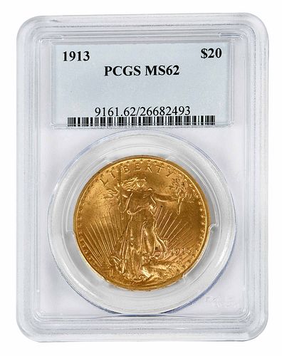 1913 St. Gaudens $20 Gold Coin 