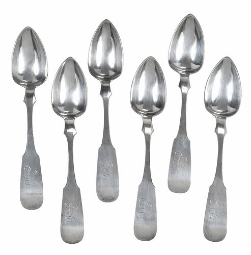 Set of Six Coin Silver Vogler Spoons