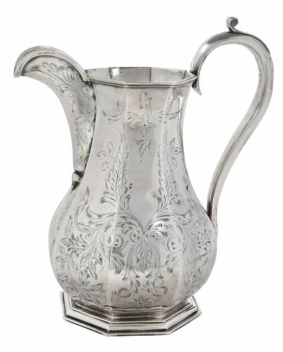J. S. Curtis Coin Silver Water Pitcher
