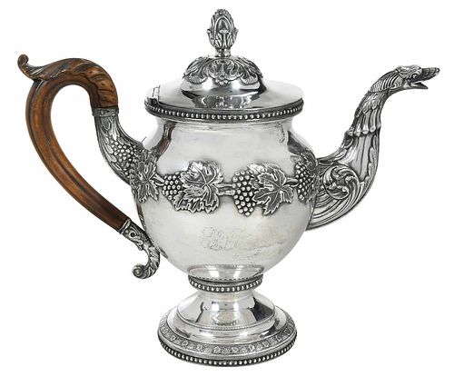 Curry and Preston Coin Silver Teapot