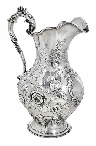 Lincoln and Reed Ornate Coin Silver Pitcher