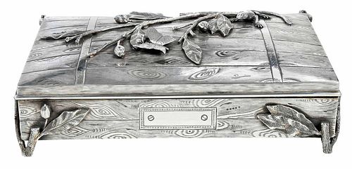 Sterling Box with Lizard and Butterfly