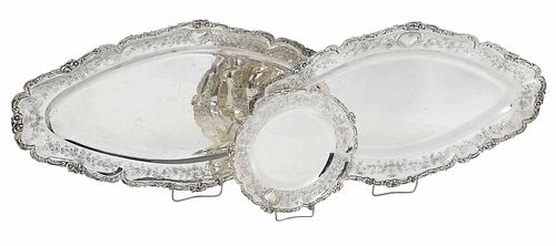 Continental Silver Trays and Plate