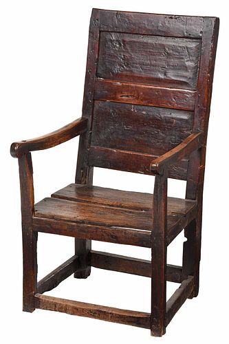 Early English Wainscot Armchair in Old Surface