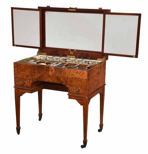 Fine Edwardian Anglo Indian Fitted Dressing Table
