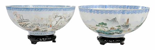 Two Chinese Eggshell Porcelain Bowls