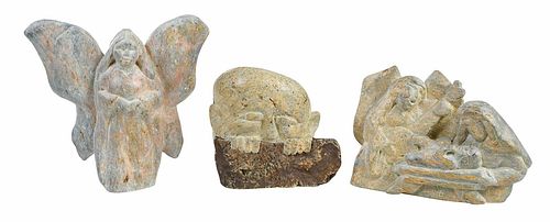 Three William Cross Stone Carvings