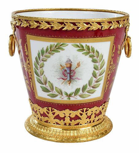 Sevres Bronze Mounted Imperial Porcelain Wine Cooler