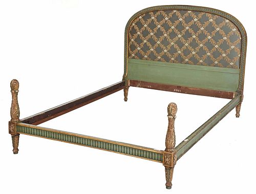 Louis XVI Style Painted and Upholstered Bedstead