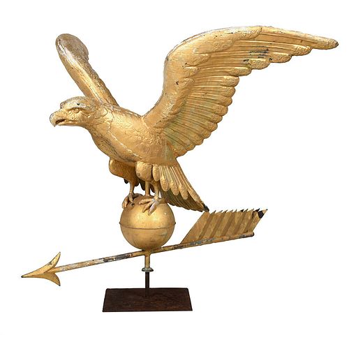 Very Large Molded Copper Eagle Form Weathervane