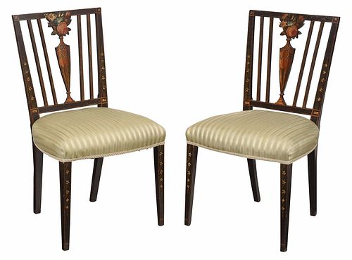 Pair American Federal Paint Decorated Side Chairs