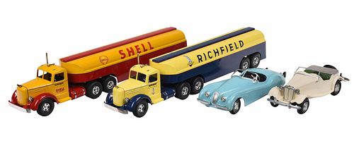 Four Toy Cars and Trucks 