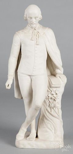 Minton Parian figure of William Shakespeare, signed John Bell, 17 3/4'' h.