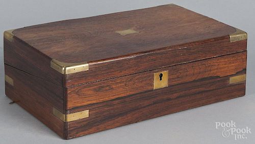 Regency rosewood lap desk, ca. 1830, 4 1/2'' h., 14 3/4'' w.