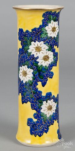 Japanese porcelain rouleau vase, 12'' h. Provenance: DeHoogh Gallery, Philadelphia.