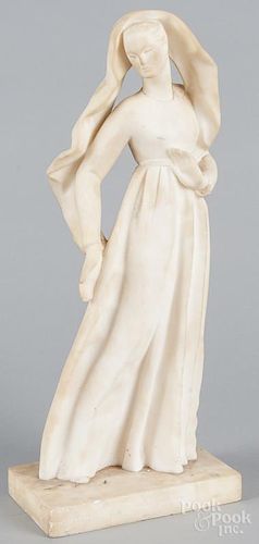 Marble sculpture of a woman, early 20th c., 19 1/2'' h.