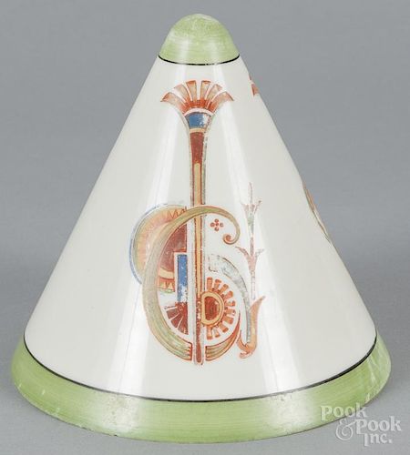 Continental milk glass conical shade, 7 1/4'' h., 7 1/4'' dia. Provenance: DeHoogh Gallery