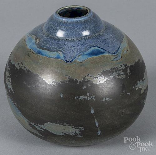 Sevres glazed porcelain vase, early 20th c., signed on base, 5 1/4'' h. Provenance: DeHoogh Gallery