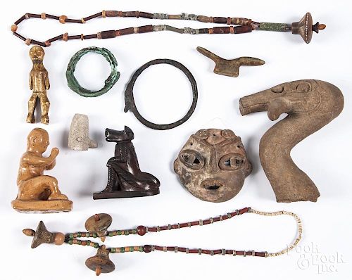 Ethnographic items, to include two early copper bangles, purportedly by the Mound Builders