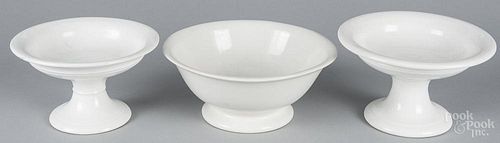 Set of three graduated ironstone serving dishes, 20th c., largest - 4 3/4'' h., 11 1/4'' dia.