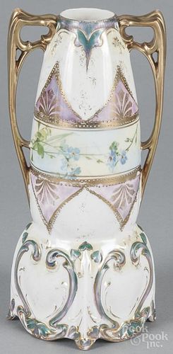 R. S. Prussia porcelain portrait vase, ca. 1900, 9 1/4'' h.