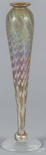Contemporary art glass vase, signed Zweifel 1994, 10 3/4'' h.
