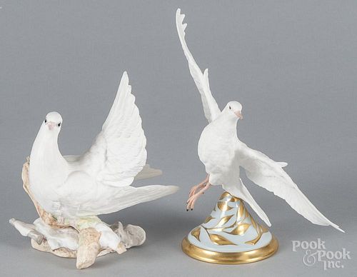 Four Boehm porcelain animals, 20th c., to include a dove, 6 3/4'' h., a Peace dove, 8 3/4'' h.