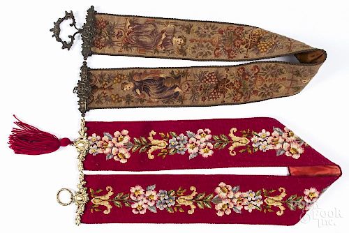 Two Victorian needlework pulls, late 19th c.