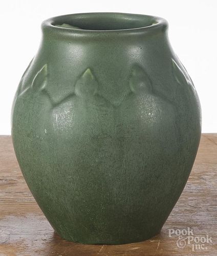 Hampshire pottery vase, 7 1/2'' h.