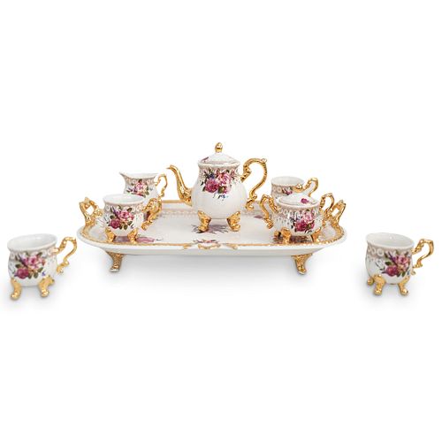 (8Pc) Limoges Style Porcelain Service Set