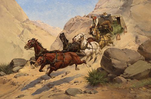 Herman W. Hansen (1854–1924) — Attack on the Stagecoach