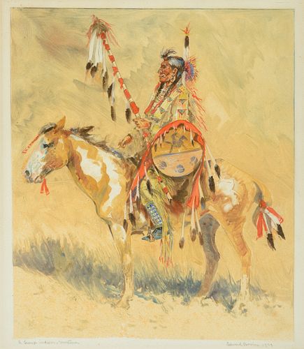 Edward Borein (1872–1945) — A Sioux Indian, Montana (1924)