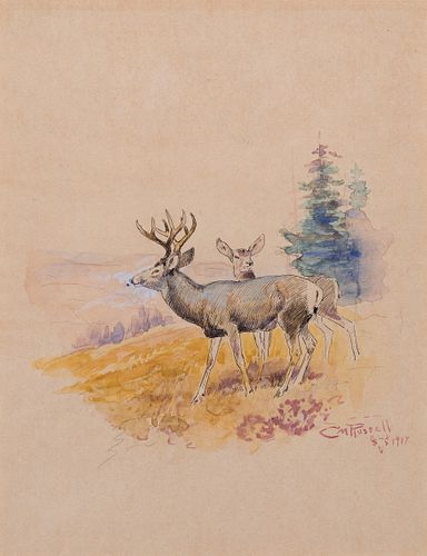 Charles M. Russell (1864–1926) — Deer (1917)