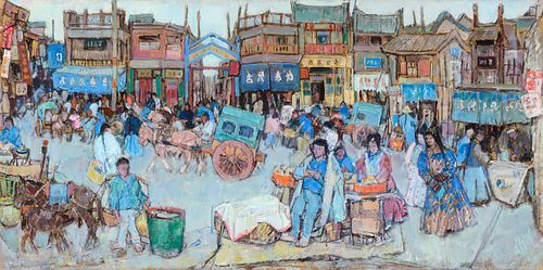 Leon Gaspard (1882–1964) — A Street in Peking (1936)