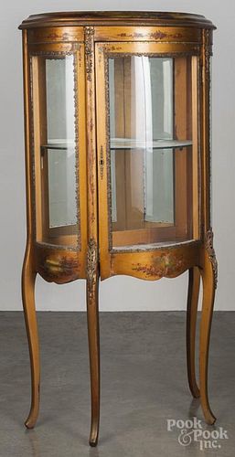 Vernis Martin painted vitrine, early 20th c., 54'' h., 25'' w.