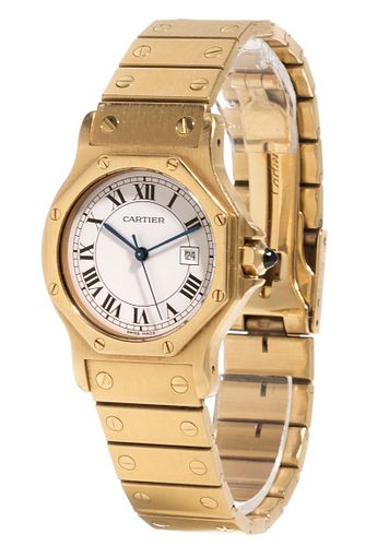 CARTIER watch. Model SANTOS OCTAGON in 18kt gold.