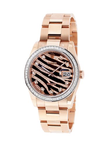 ROLEX Datejust Royal Pink Zebra watch, serial no. 4852, mod. 116285BBR, year 2017, for men/Unisex.