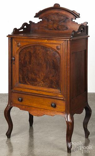 Victorian walnut music cabinet, 46'' h., 23 1/4'' w.