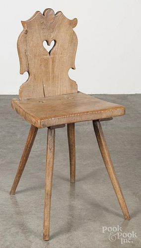 Moravian yewwood side chair, 18th c.