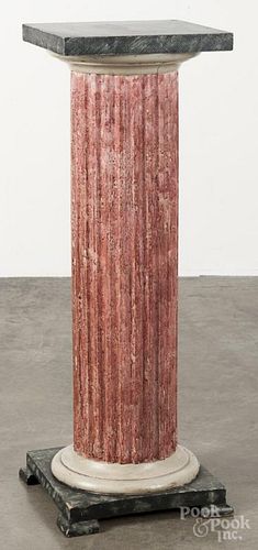 Painted wood column-form plant stand, 20th c., 35 1/4'' h.